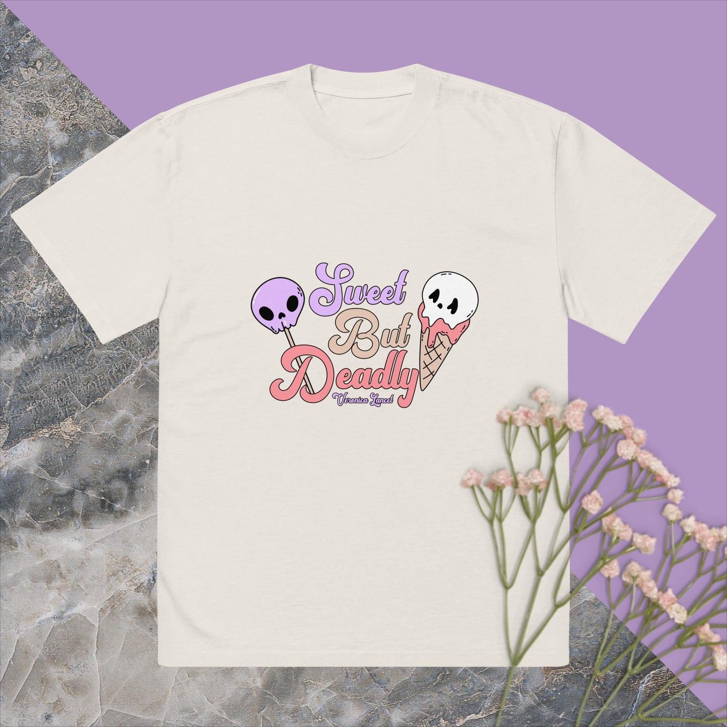 Sweet but Deadly Oversized faded t-shirt