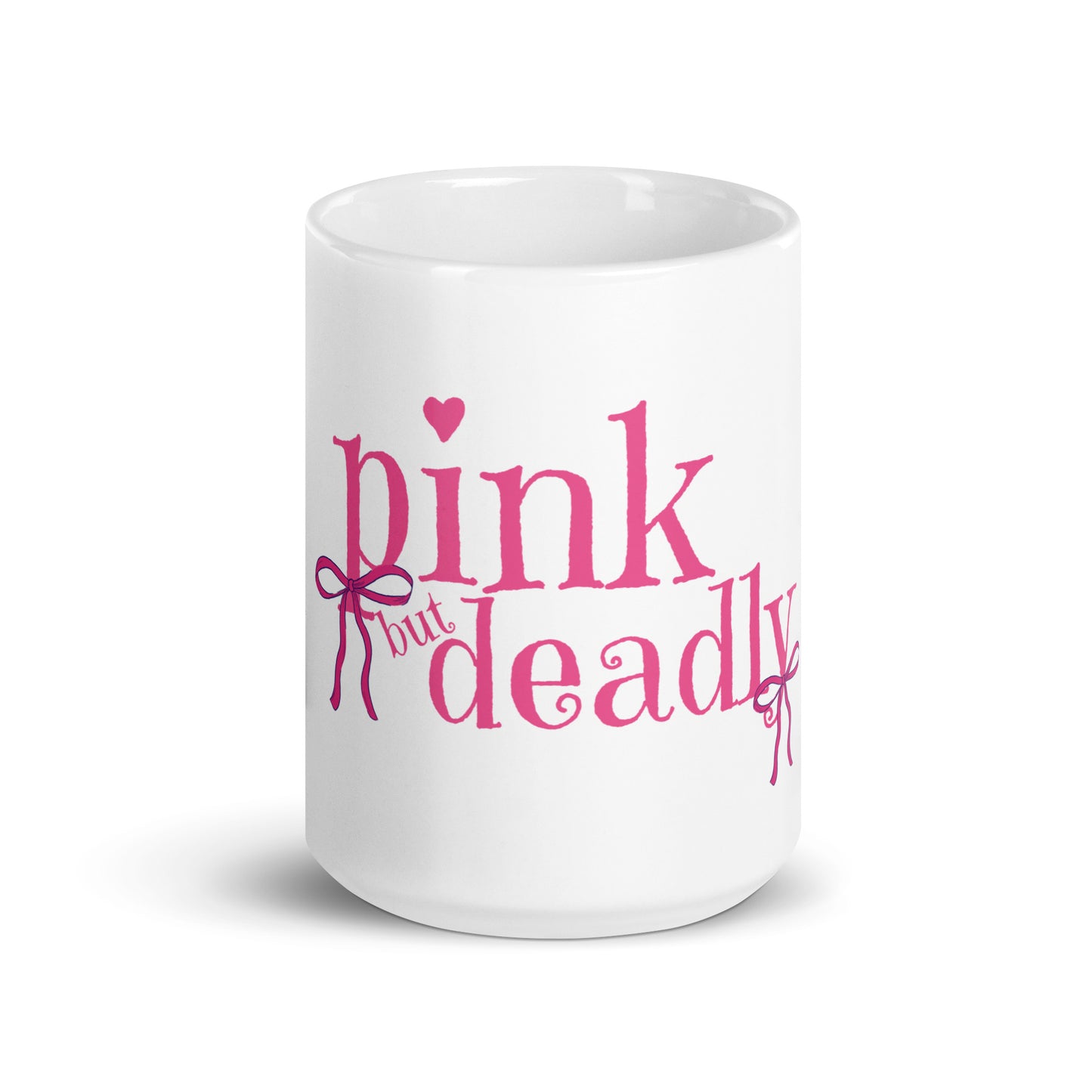 Pink but Deadly White glossy mug